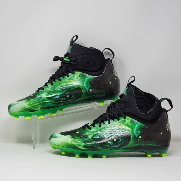 Under Armour Spotlight Lux MC LE Slime Football Cleats 3025376 001 Men Sz Multi main image 7